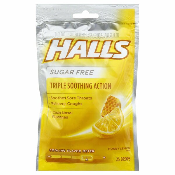 Halls Honey Lemon Sugar Free, 25PK 376035